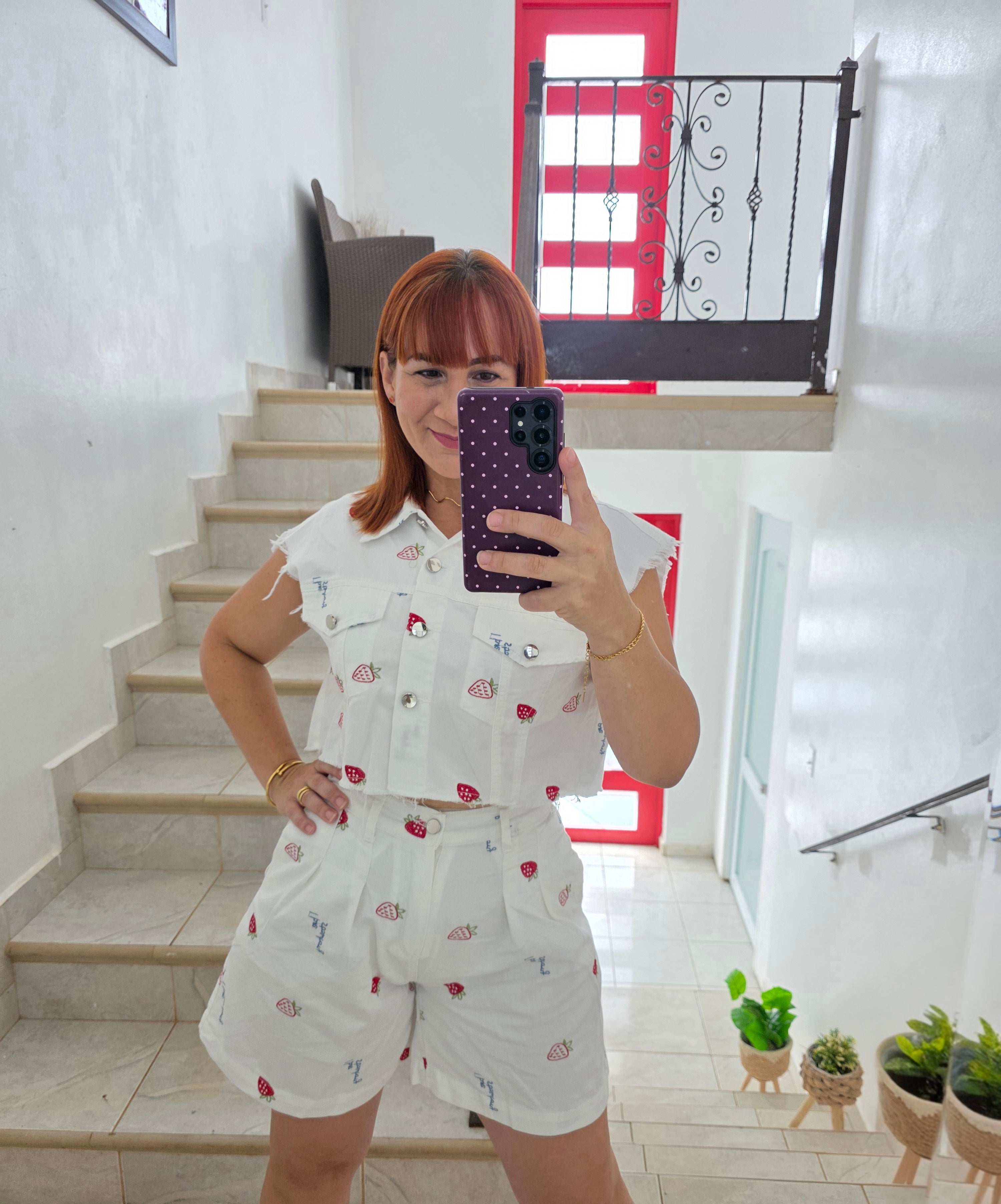 Strawberries Baggy denim short