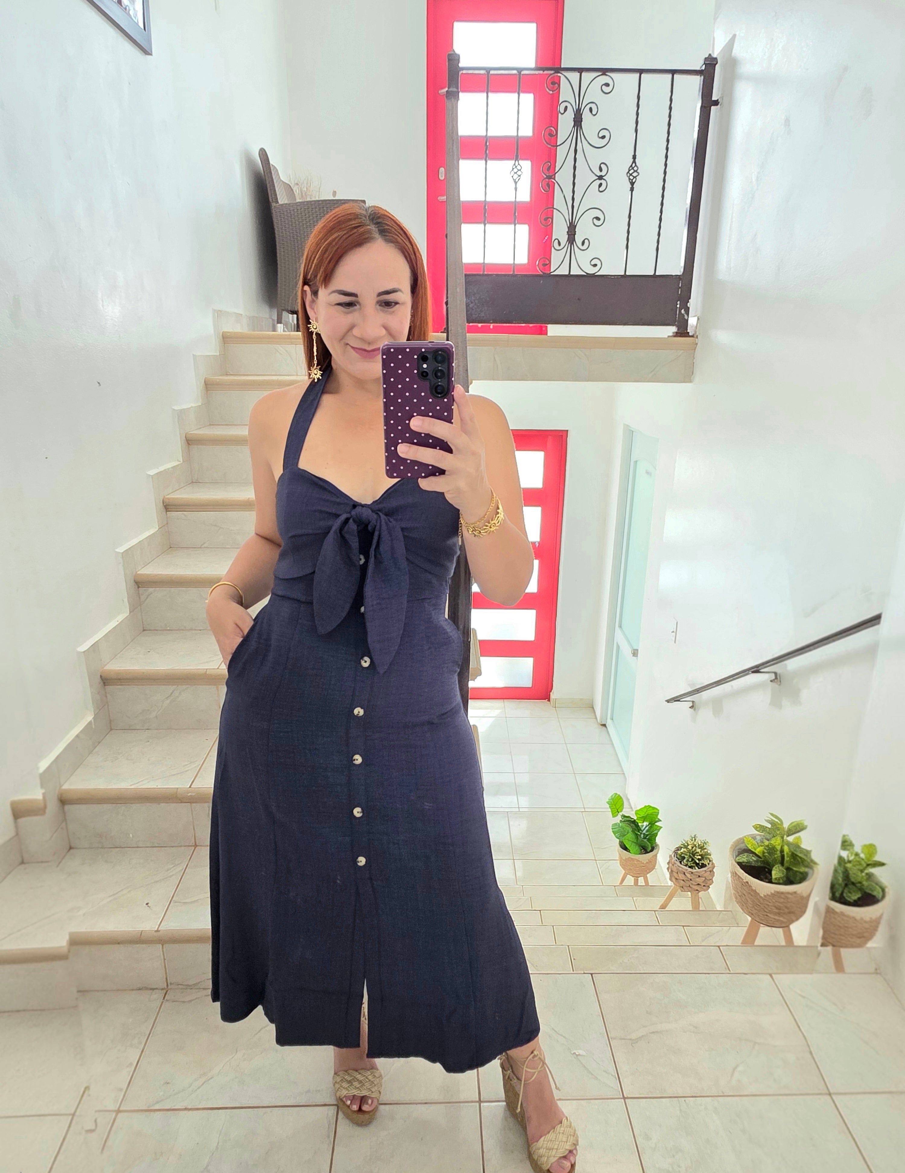 Halter buttom down dress