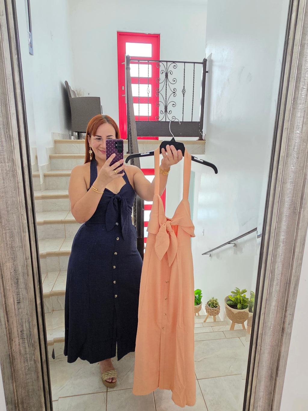 Halter buttom down dress