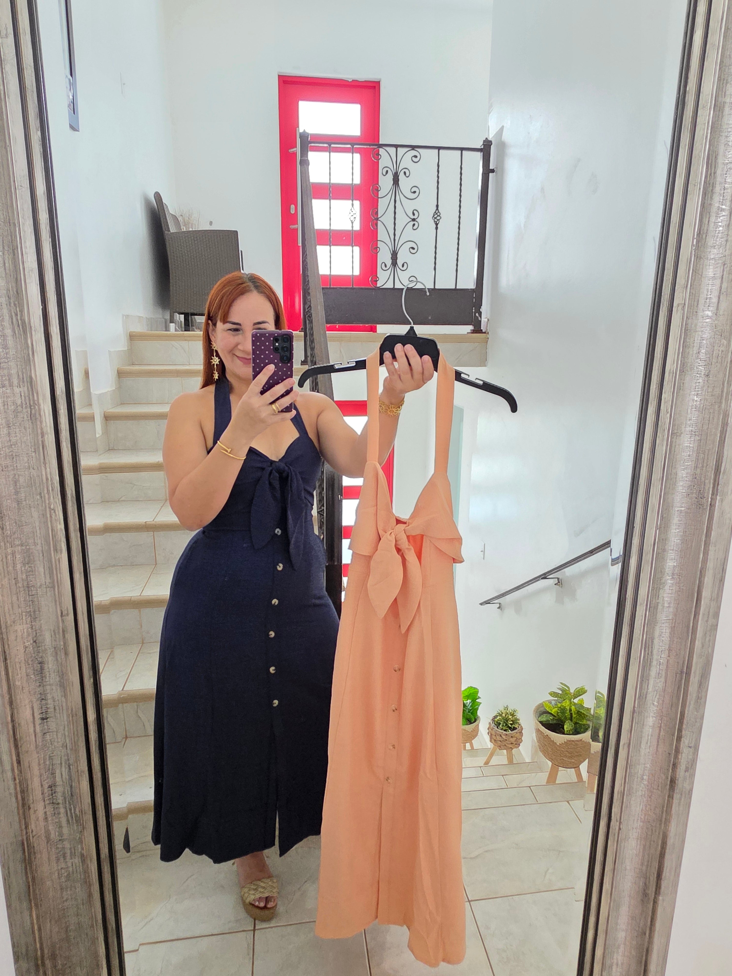 Halter buttom down dress