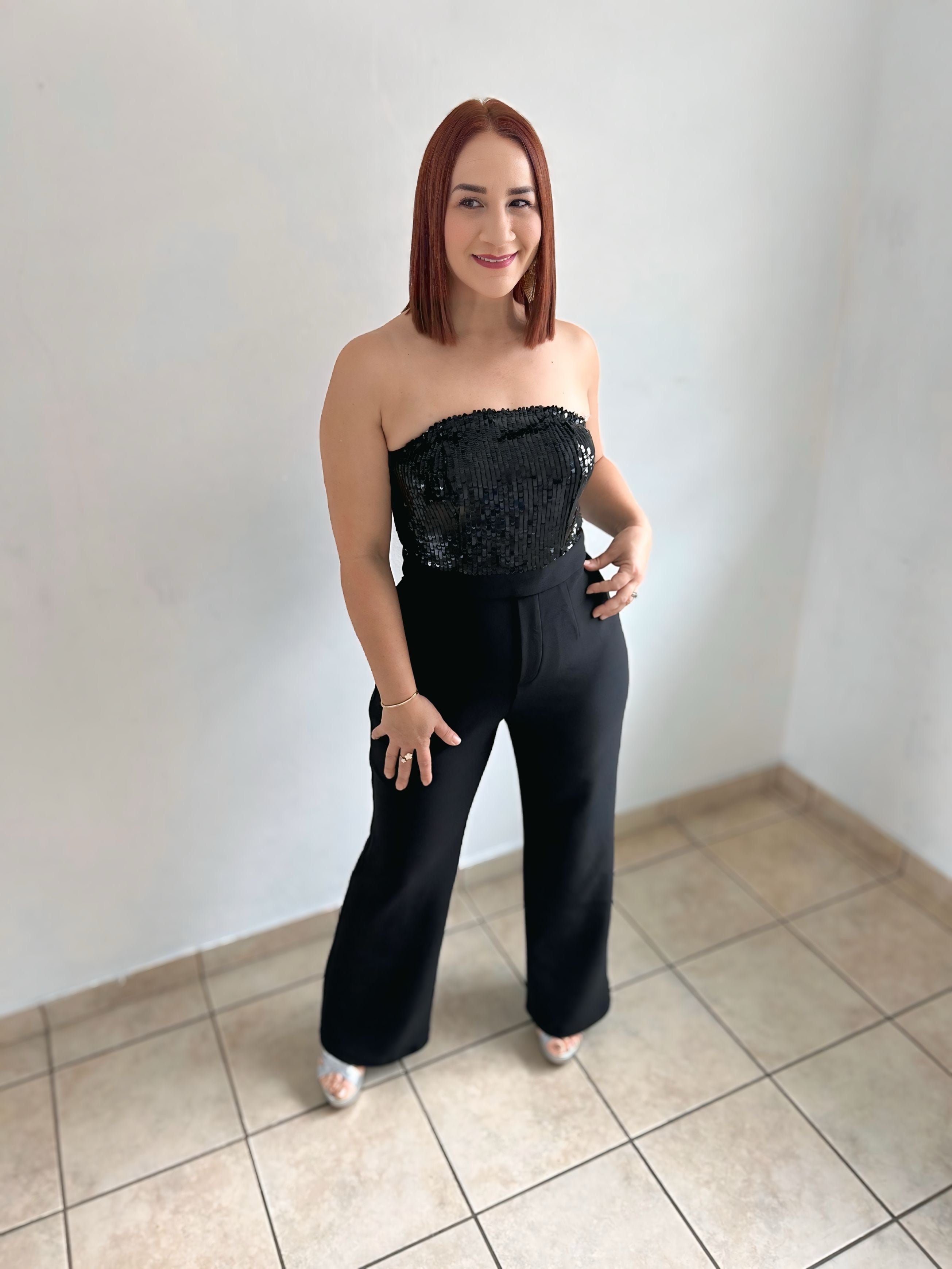 Sequins Strapples Jumpsuit