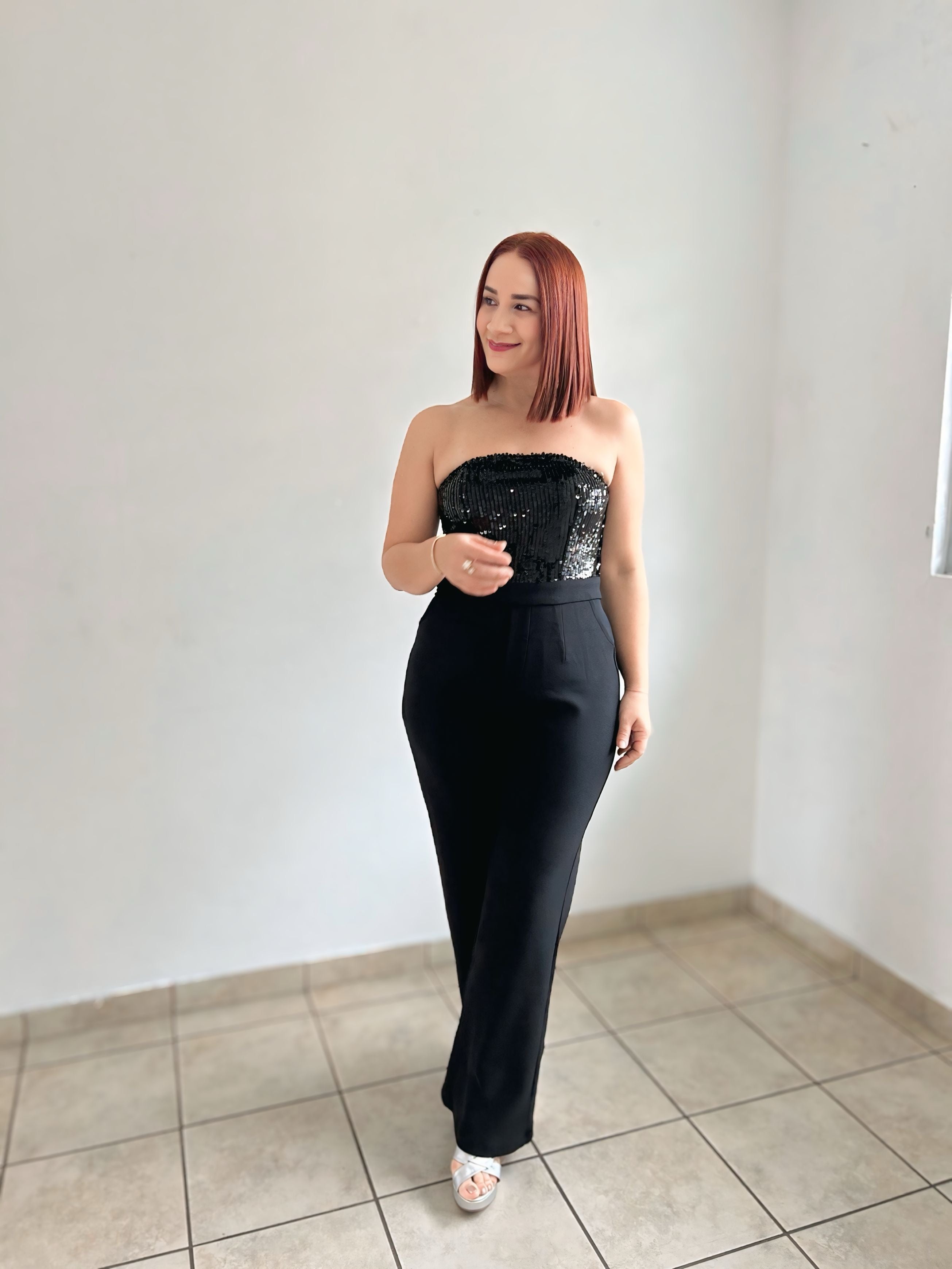 Sequins Strapples Jumpsuit