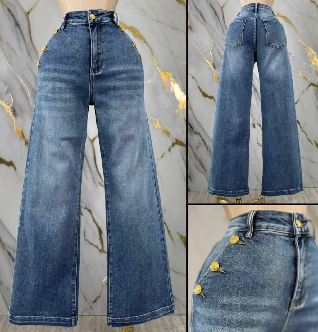 High waist Botones dorados