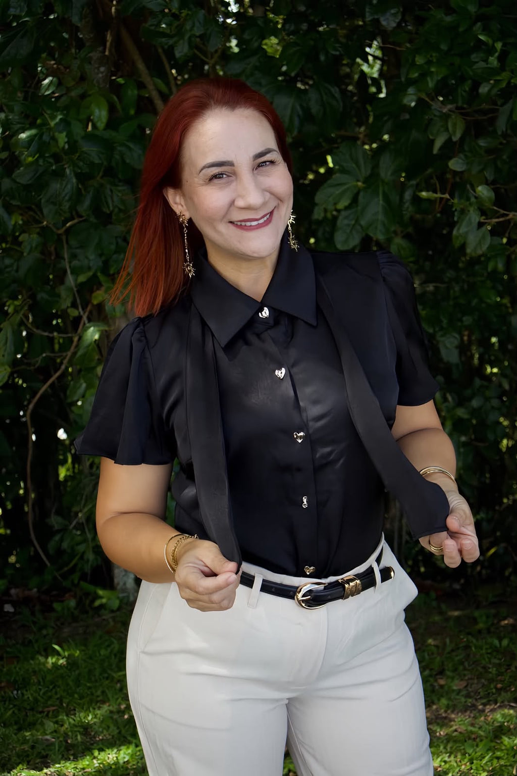 Button Down Satin Blouse