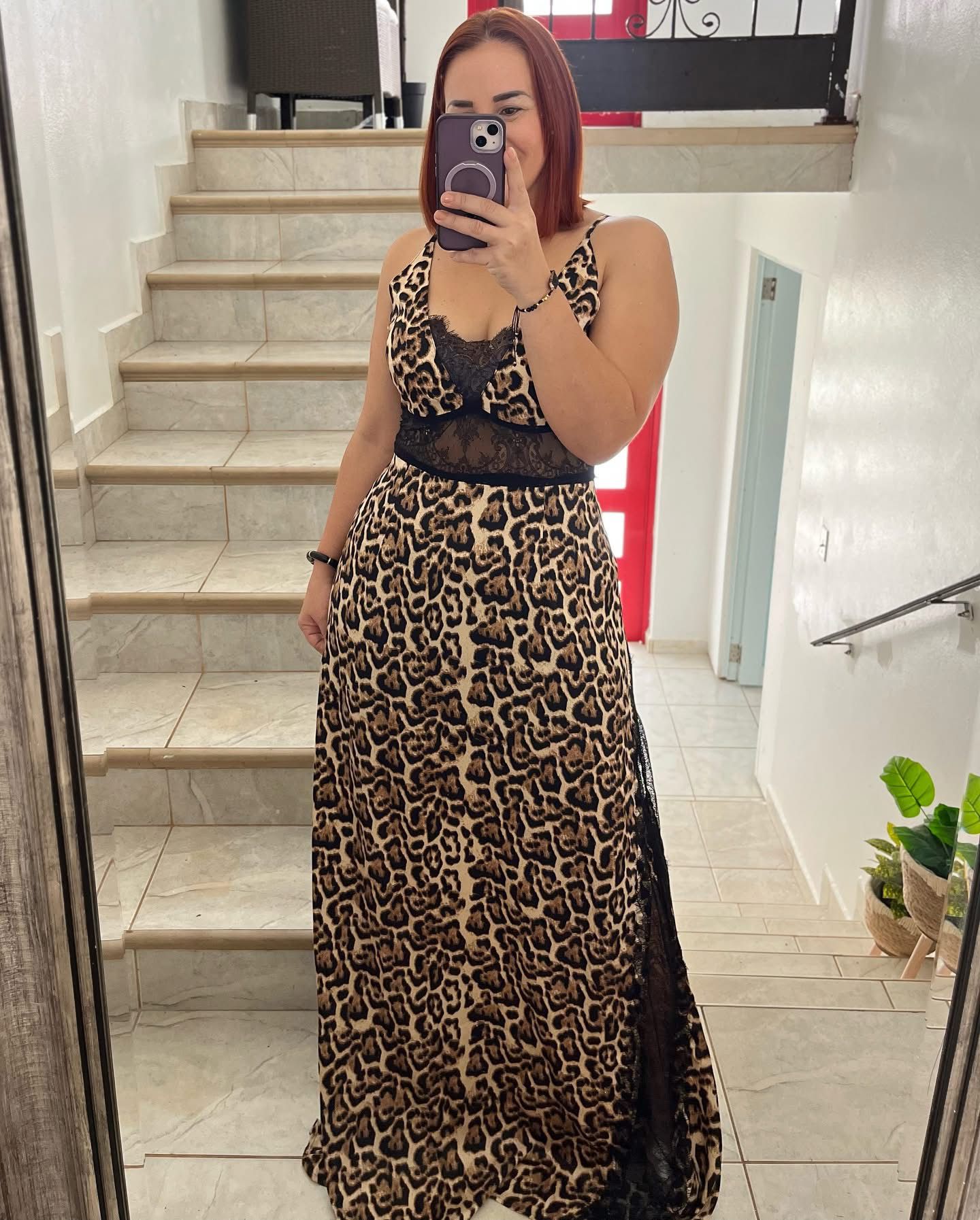 Animal print maxi dress