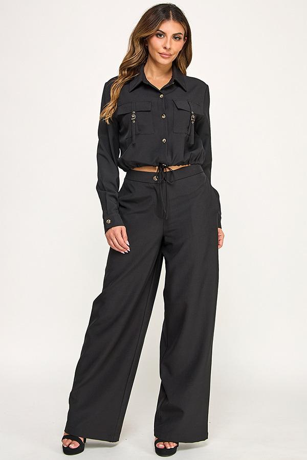 Set palazo y blusa manga larga