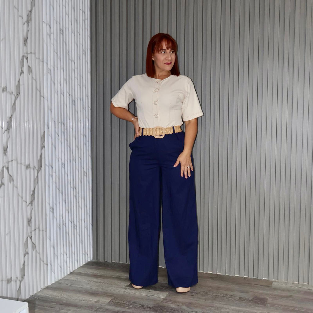 Linen pant with belt