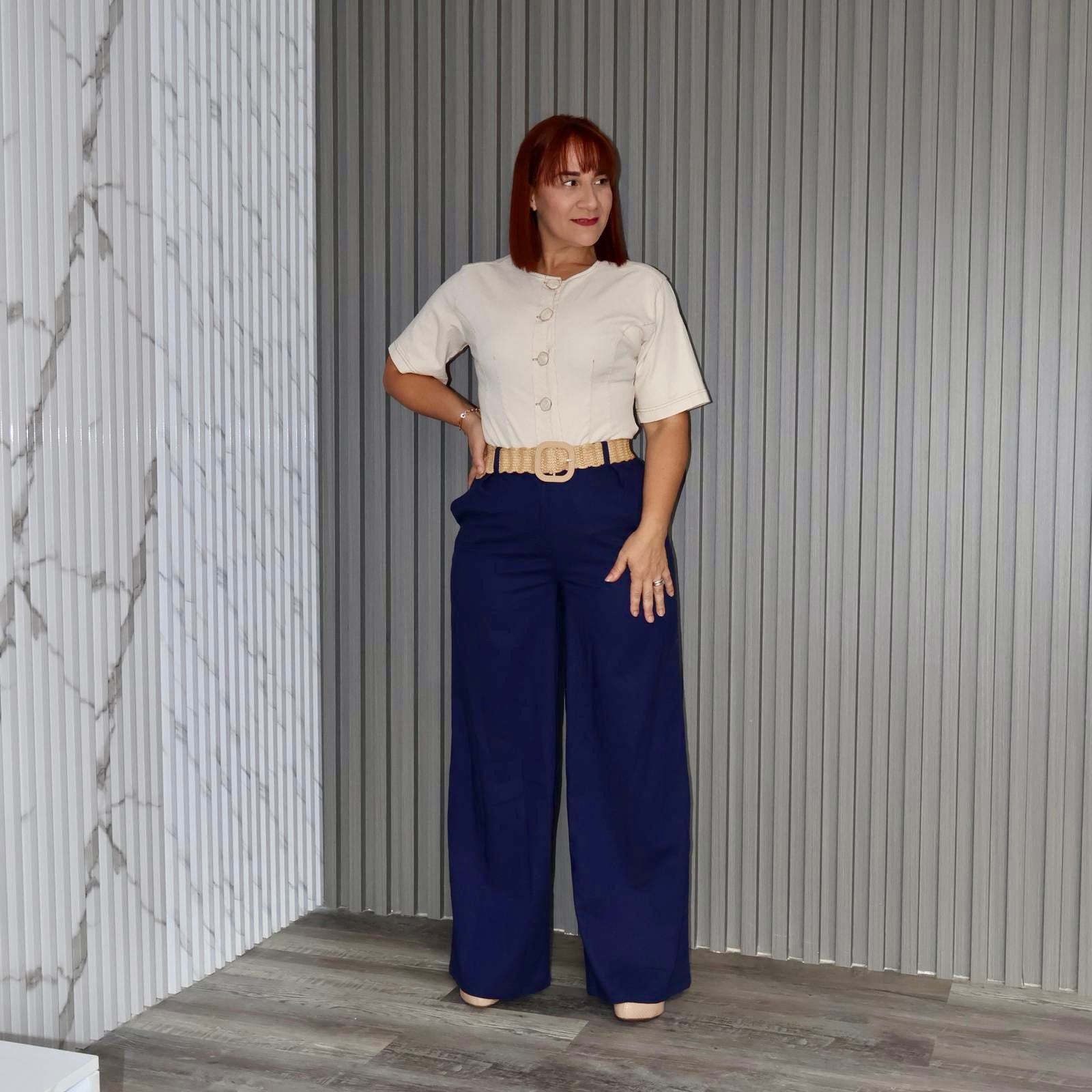 Linen pant with belt