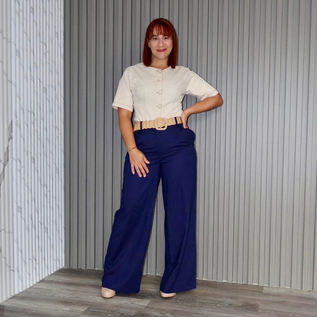 Linen pant with belt