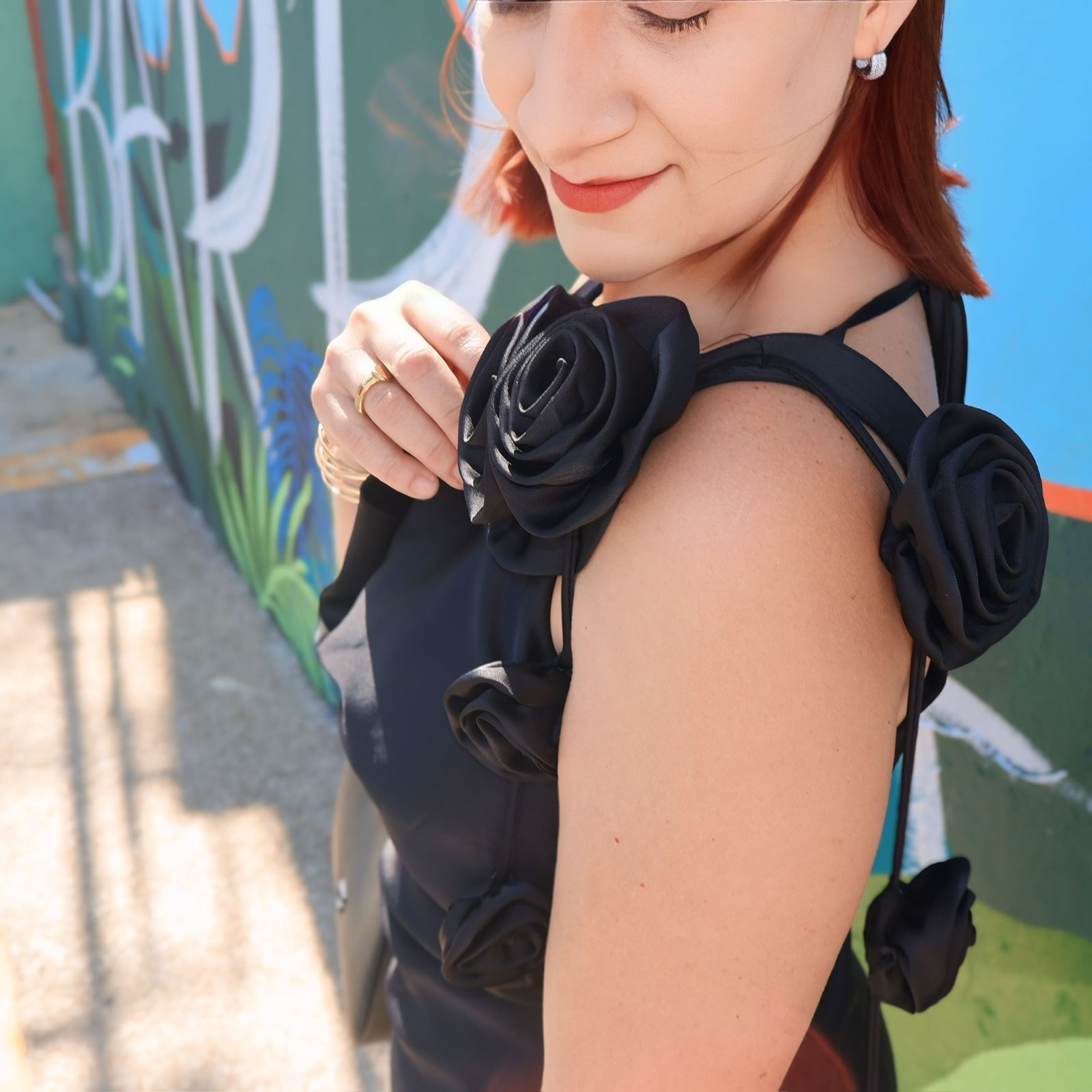 Flower satin dress