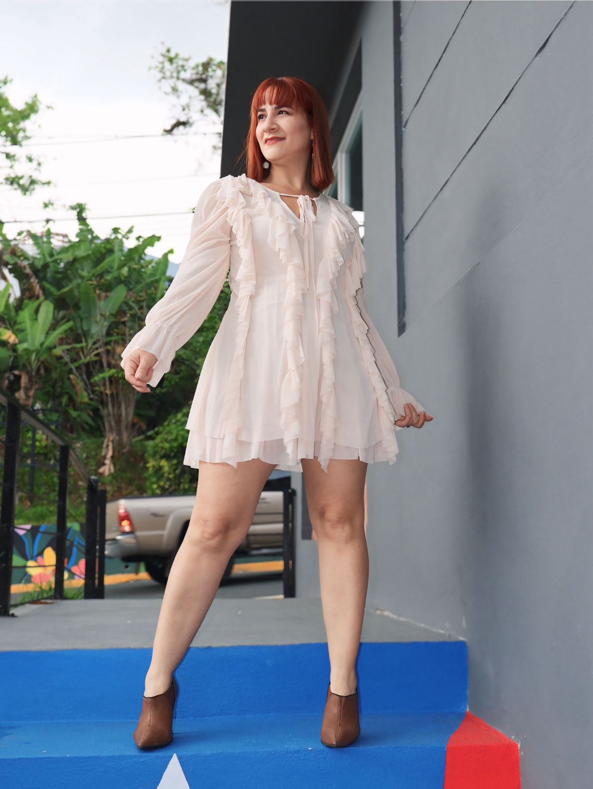 Ruffle mini dress