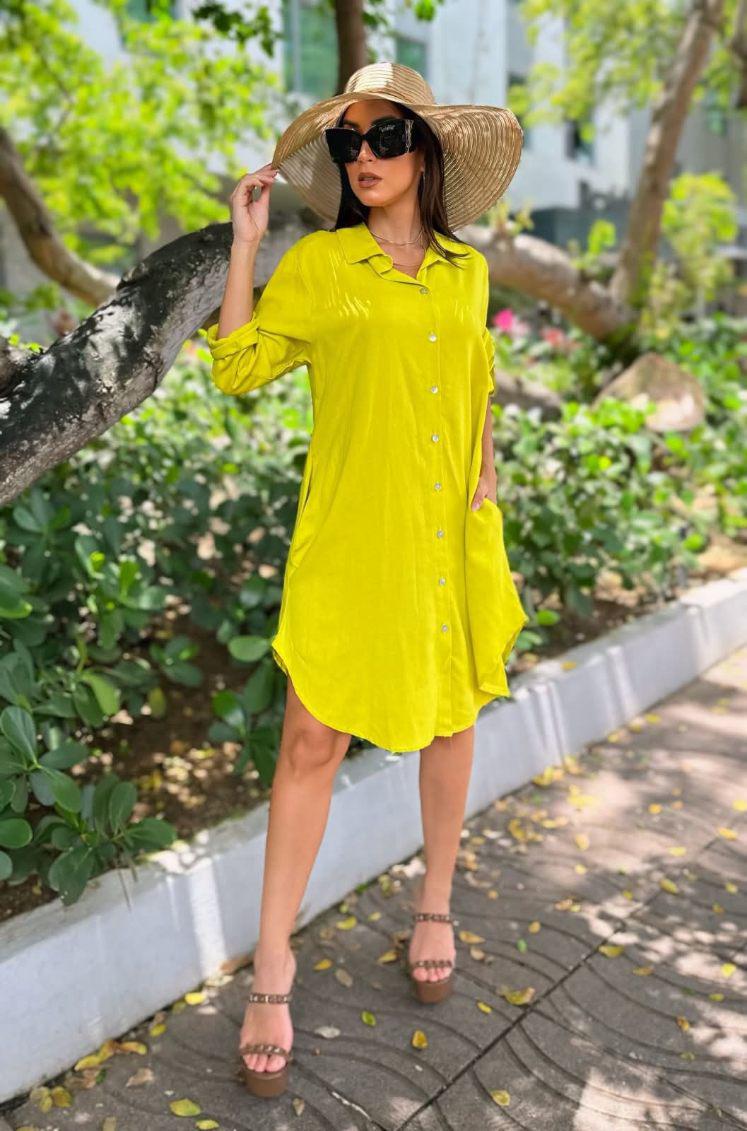 Vestido en hilo estilo camisa