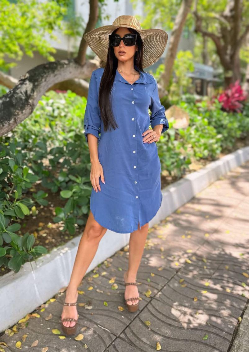 Vestido en hilo estilo camisa