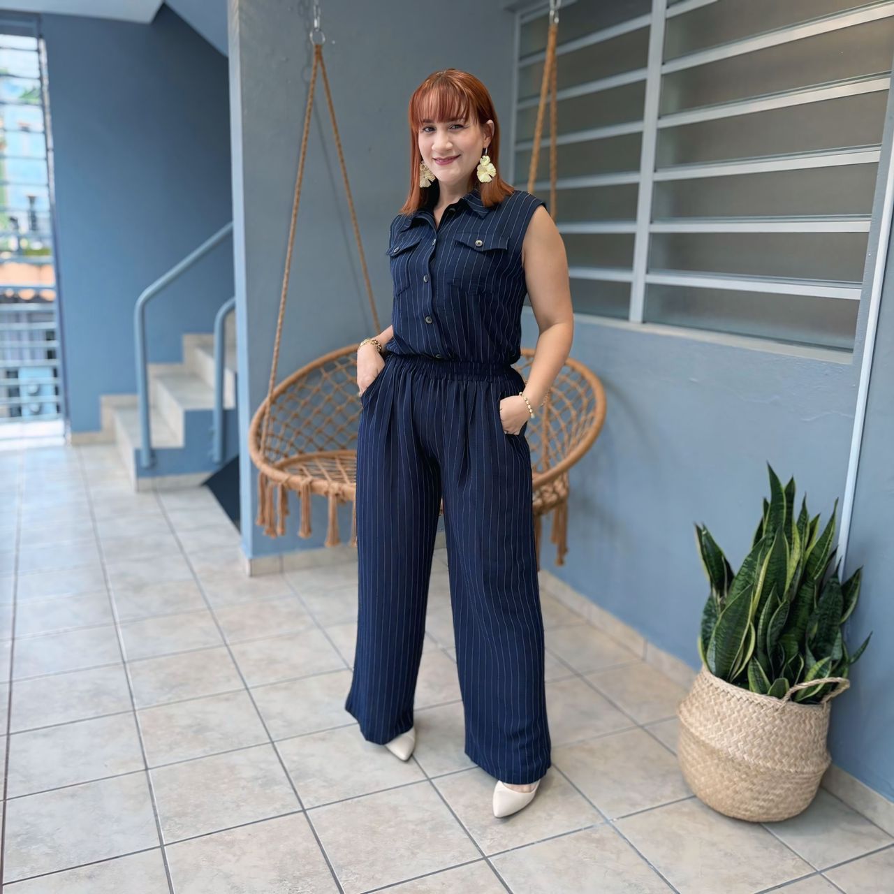 Stripe Linen set