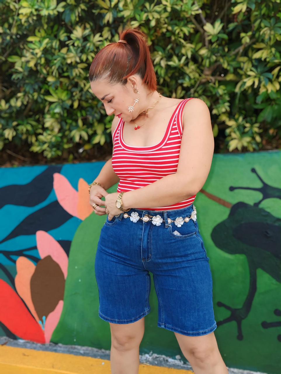 Jort with fashion belt