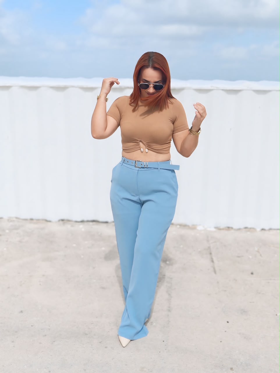 Baggy palazo with belt
