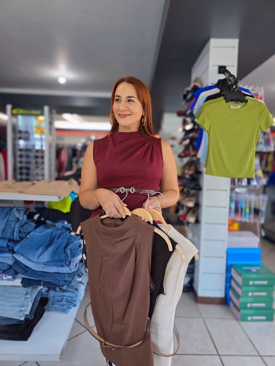 Mica top with belt