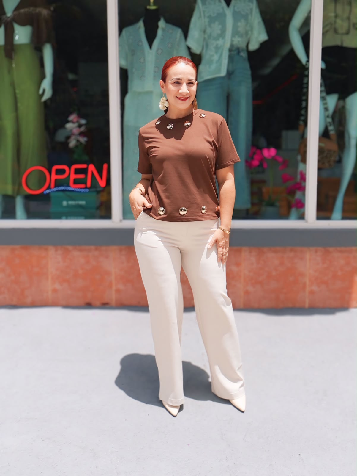 Blusa Marrón con botones