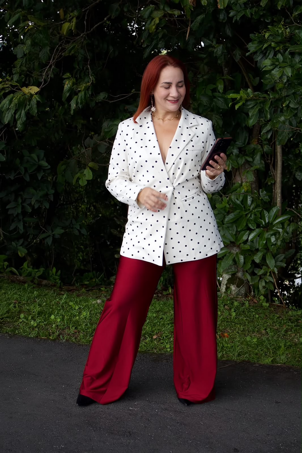 Polka Dots Over Size Blazzer