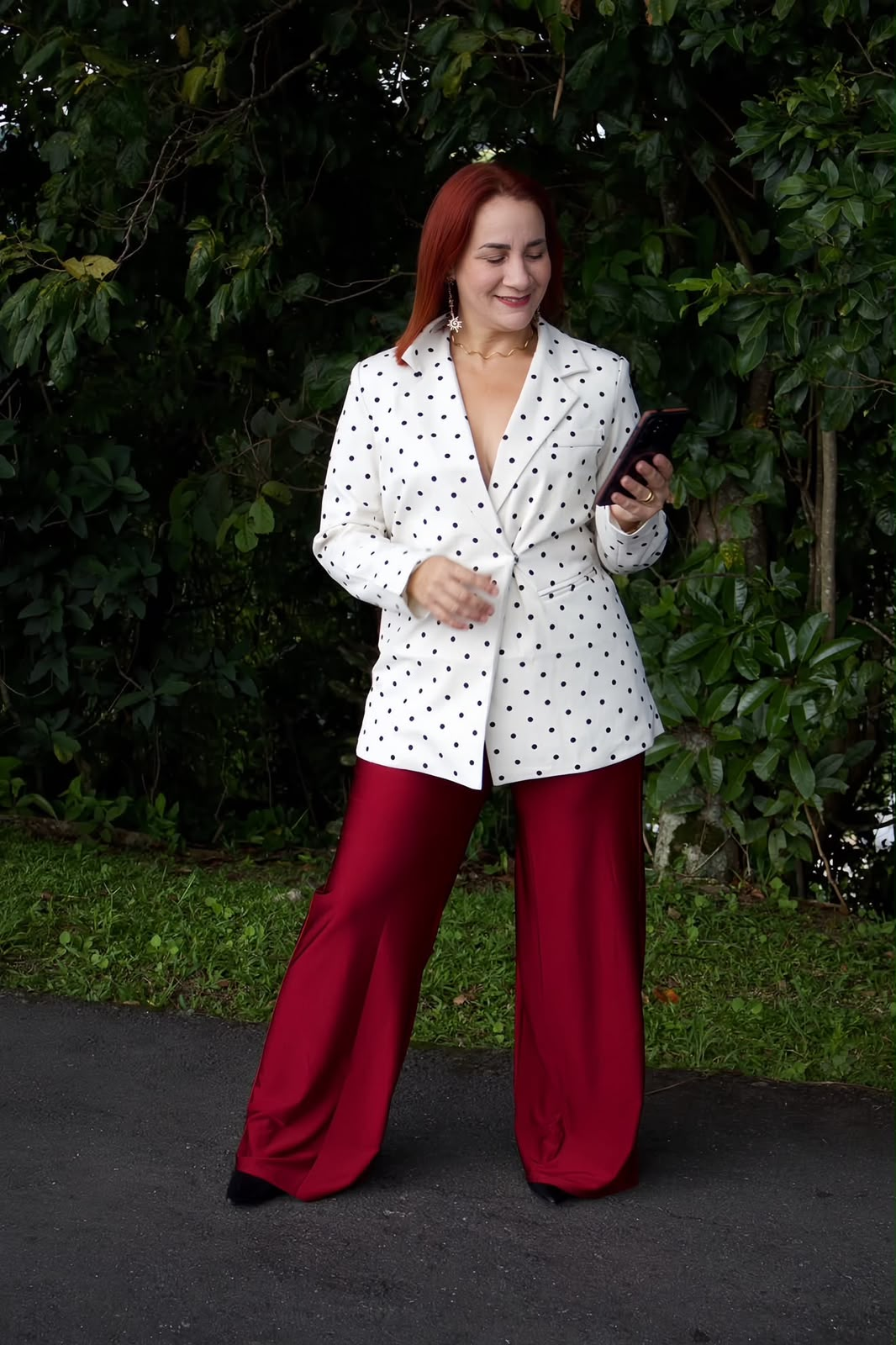 Polka Dots Over Size Blazzer