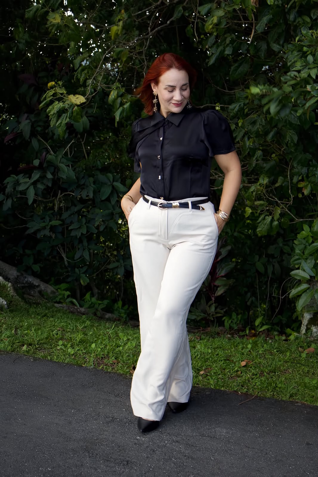 Button Down Satin Blouse